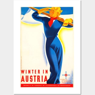 Winter in Austria - Vintage Travel Poster Posters and Art